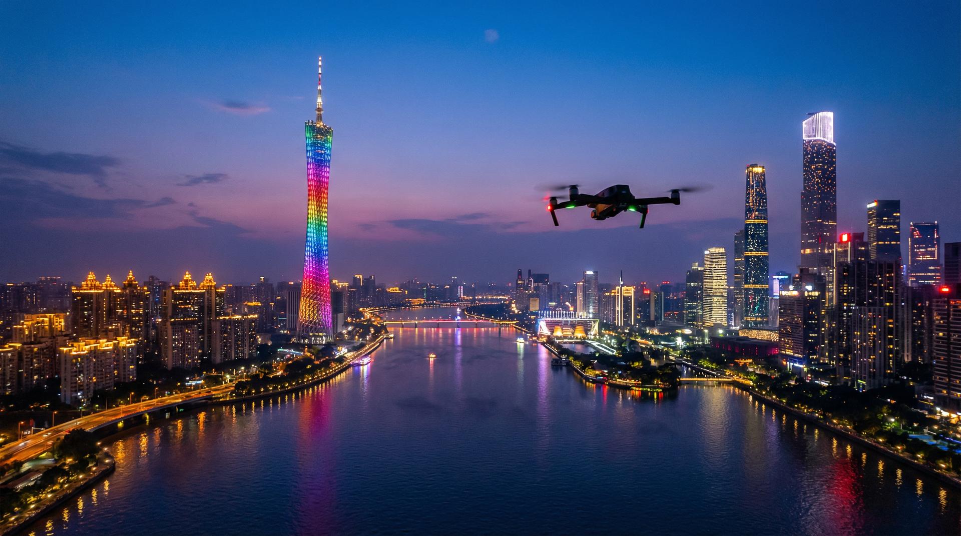 大象传媒航拍广州CBD视频